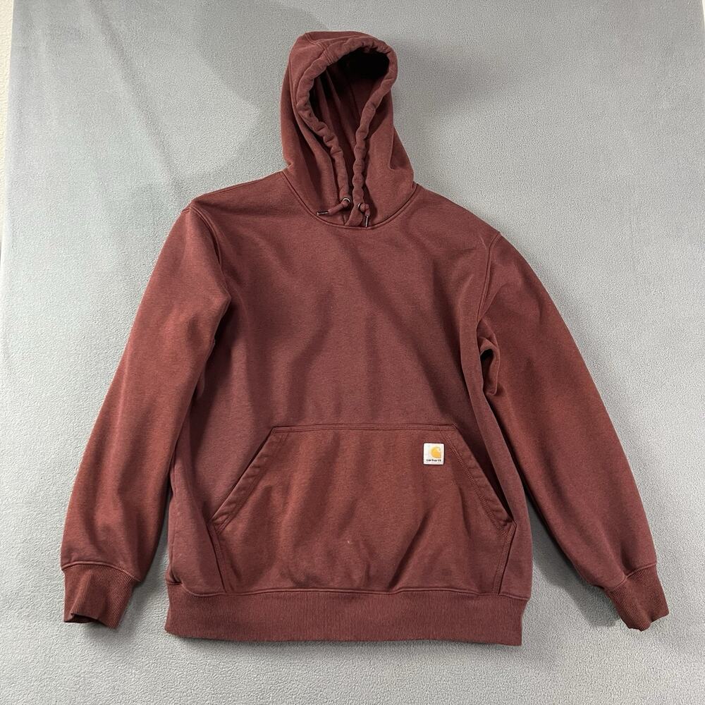 Carhartt Hoodie Mens Large Red Rain Defender Pullover Outdoor Workwear